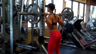 Nicole Wilkins  Performs Barbell Squats [upl. by Juliane]