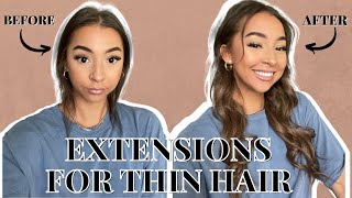 TRYING OUT HAIR EXTENSIONS FOR SUPER THIN HAIR  mhot hair extensions review [upl. by Yrreg]