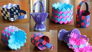 Make beautiful PAPER BASKET for home in easy step [upl. by Arihppas23]