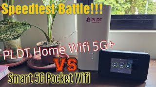 Speedtest Battle  H153 PLDT 5G Home Wifi vs Smart Pocket 5G vs Globe 5G Mobile Data in Alabang [upl. by Ellett952]