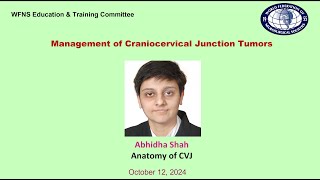 Anatomy of Craniovertebral Junction Abhidha Shah [upl. by Giffer]