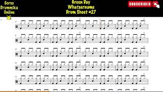 Green Day WHATSERNAME TRANSCRIPTION DRUM SHEET SPARTITO BATTERIA 27 [upl. by Brina]