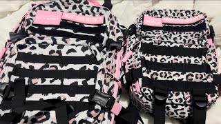 Wolfpak Pink Leopard Backpack 35L amp 9L Mini Backpack Review [upl. by Kelton907]