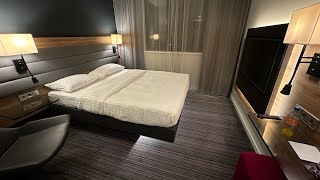 Moxy Munich Messe Hotel in Germany by Marriott  One King Bed  Breakfast  Review [upl. by Lipkin157]