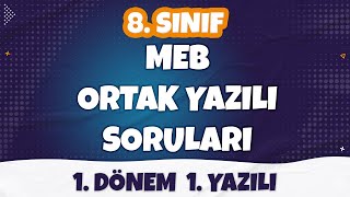 MEB 8Sınıf Matematik 1Dönem 1Yazılı Soru Çözümleri  Ortak Yazılı Soruları [upl. by Ormond]