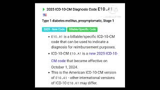 Diabetes E10A ICD 10 update 2025 shots medicalcoding medicalcodingcourse [upl. by Neile]