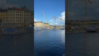 🏗 Traveling over the construction of stockholm Gamla stan  Slussen project before video crane [upl. by Christoph393]