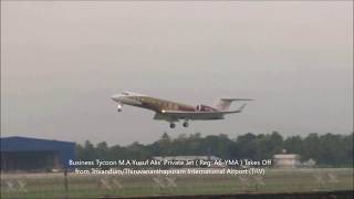 MA Yusuf Ali  LuLu Group Private Jet  Take Off  Trivandrum International Airport  TRV [upl. by Braswell520]