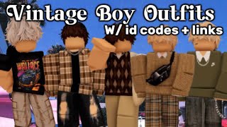 ⚡️VINTAGE BOY OUTFITS wLINKS  id codes ♡  Faiyes codes [upl. by Nehgem]