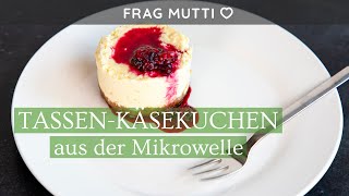 TassenKäsekuchen aus der Mikrowelle  in nur 5 Minuten ☕🍰🕑 [upl. by Elaen]