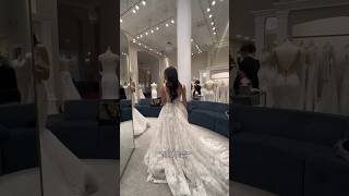 I tried on a 12000 dress at Kleinfeld 😳 sayyestothedress weddingdress bridal shorts [upl. by Yelrihs]