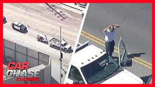 Full Police Chase Wheels fall off stolen truck as suspect evades LA Police  Car Chase Channel [upl. by Sadick453]