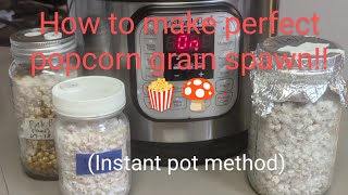 Popcorn Grain Spawn  How to Prep and Sterilize Popcorn for the Perfect Spawn instant pot method [upl. by Neall]