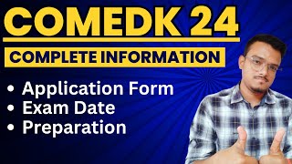 COMEDK 2024 Application Form  Exam Date  Preparation [upl. by Acilgna]