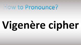 How to Pronounce Vigenere cipher [upl. by Joyce]