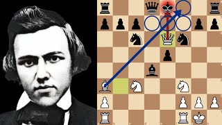 The Legend quotMorphyquot  Paul Morphy vs Celso Golmayo Zupide  Havana sim 1864 [upl. by Soinotna]