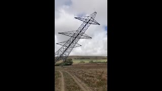 Timber Electricity pylon pulled down in a worldfirst project [upl. by Herbst]