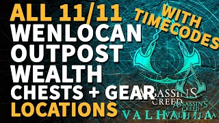 Wenlocan Outpost Wealth Gear Armor amp All Chests Treasures amp Ingot Assassins Creed Valhalla [upl. by Enairda]