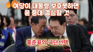 홍준표 여당이 대통령 보호 못하면 尹 중대결심 할 것 홍준표의 극단선택 [upl. by Aihsein]