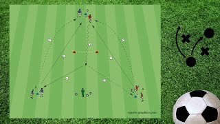 Passdreieck Ballmitnahme und Tempodribbling ▲ Trainingseinheit ▲ Übungsformen Fußballtraining [upl. by Aretak]