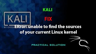 KALI FIX ERror unable to find the sources of your current Linux kernel [upl. by Glassman]