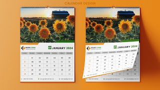 Professional Photo Wall Calendar Design  Photoshop Tutorial [upl. by Tereb513]