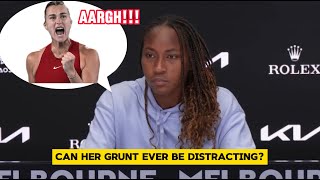 Coco Gauffs reaction when asked about Sabalenkas grunting [upl. by Eltrym65]