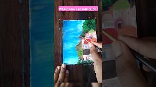 how to paint beautiful city painting 😱😍art painting shorts [upl. by Zitah]