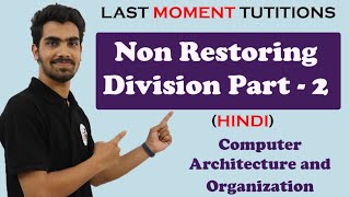 Non Restoring Division Part 02 in Hindi  COA  Computer Organization and Architecture Lectures [upl. by Marje]