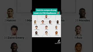 La compo du psg dévoilé  psg ldc shorts [upl. by Brose]