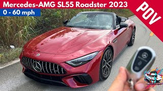 MercedesAMG SL55 Roadster 2023  Exhaust Sound amp 0 to 60 POV4K [upl. by Atteras]