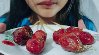 ASMR Comiendo Fresa caramelizada 🍓🔥ASMR 💦 EATING SOUNDS 🔥 FRESAS CARAMELIZADAS 🔥🍓 [upl. by Veronika]