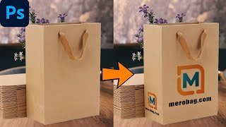 How to place logo in a bag on photoshop shorts tutorial [upl. by Asilegna]