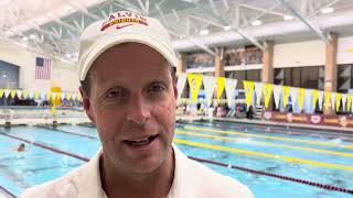 Calvin head swim coach Dan Gelderloos  125–24 [upl. by Yniar]