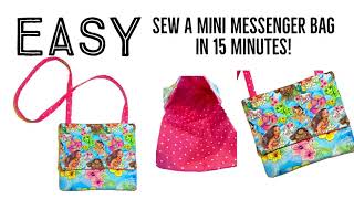 Sew an Easy Mini Messenger Bag Purse  Pattern Pieces Included  Great for toddlers kids amp cells [upl. by Htiel]