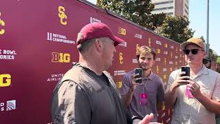 USC OL coach Josh Henson  Fall Camp Practice 6 [upl. by Ailsa]