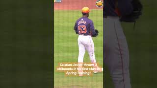 astros SP Cristian Javier dominates in his first spring training game shorts mlbb [upl. by Lovell123]