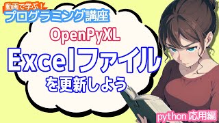 【python入門】OpenPyXL Excelファイルを更新しよう【動画で学ぶプログラミング講座】 [upl. by Ress]