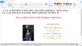 HISTORIA DE ESPAÑA PARA BACHILLERATO 020  LA REGENCIA DE MARÍA CRISTINA [upl. by Andris]