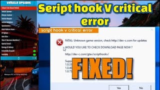 How to Fix Script hook V Critical Error  GTA V Update Error Fix 2024 [upl. by Ylrbmik]