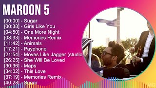 Maroon 5 2024 MIX Playlist  Sugar Girls Like You One More Night Memories Remix [upl. by Anil294]