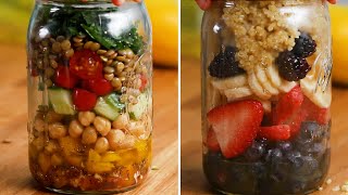 作り置きOK！お弁当にも♪瓶詰めサラダ5選  Jar Salads for the Week [upl. by Phonsa]