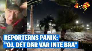 Reportern hamnar mitt i kaoset när orkanen Milton drar in över Florida [upl. by Attenev109]