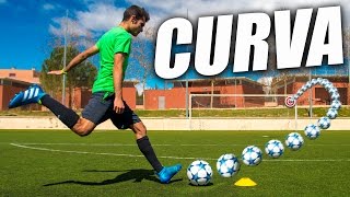 Como Pegar al Balón con Curva  Como Chutar con Rosca y Patear con Efecto Interior Curva Tutorial [upl. by Elisabet979]