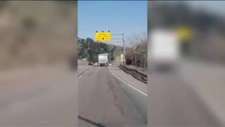 Video shows a semitrailer out of control in mountains ahead of fiery I70 crash [upl. by Taffy]