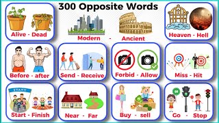 300 Opposite Words  Antonyms In English  Opposites  Opposite word in English  Common opposites [upl. by Eenot]