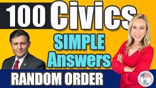 100 Civics Questions and answers in Random Order 2008 version v8 1X  US Citizenship Interview [upl. by Moseley]