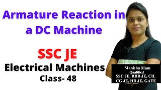 Armature Reaction in a DC Machine in Hindi DC Machine SSC JE Classes 22 [upl. by Curry]