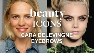 How to Get Cara Delevingne’s Bold BrowsCelebrity Makeup TutorialStylecom’s Beauty Icons [upl. by Caia]