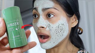 I tested VIRAL GREEN STICK MASK amp THIS HAPPENED  Does the magical green mask work 😳 [upl. by Ayidan]